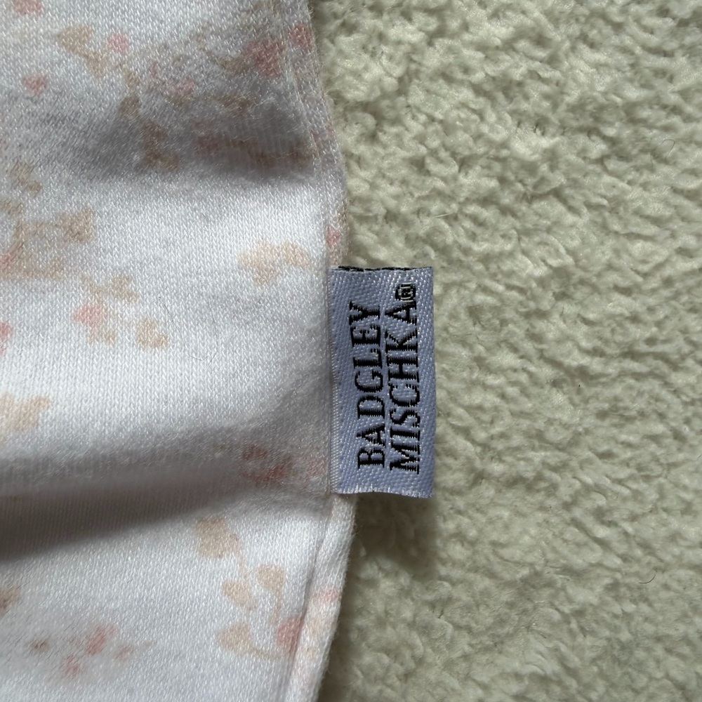 Badgley Mischka Luxury Baby Girls Footed Sleeper / Romper - Pink Marble 0-3M - Picture 6 of 6